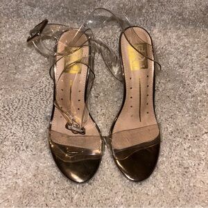 Rose gold & Transparent Women's Heels size 5.5